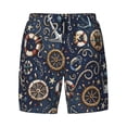 thumbnail image 4 of Lsque Mens Swim Trunks Nautical Pattern - Bathing Suit Compression Liner - Beach Swim Shorts Swimwear - (S-3XL) - Stretch Quick Dry -Large, 4 of 9