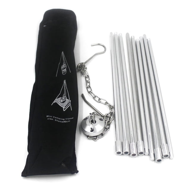 sweethay Trípode para parrilla de fogata, olla colgante, soporte para Camping, estante de cocina portátil, juego de soporte para utensilios de Kits de desorden para acampar