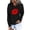 Black, variant on Hoodie Women Trendy Fall Comfy Hooded Long Sleeve Rolled Cold Shoulder Drawstring Love Printed Leisure Cotton Hoodies Sweatshirts(Black,L)