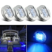 Obcursco Boat Light LED, 12V LED Boat Interior Light for Boat Deck LED Transom Mount Light, LED Boat Courtesy Light. Perfect for Night Fishing (Blue,4 Pcs)