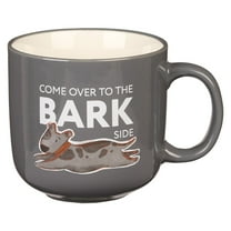 The Fur Side Dog Mom Gift Coffee Mug, Come Over to the Bark Side Fun Coffee Cup Gift for Dog Lovers, Pit Breed Owners, Microwave Dishwasher Safe, Gray Ceramic, 14oz