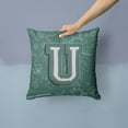 thumbnail image 2 of Carolines Treasures CJ2010-UPW1414 Letter U Back to School Initial Canvas Fabric Decorative Pillow  14Hx14W multicolor, 2 of 4