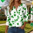 thumbnail image 2 of UngA Womens St Patrick Day Shirts 3/4 Sleeve Tshirt Blouses Funny Shamrock Irish Shirts Tops Outfits Clothes,Size XL, 2 of 9