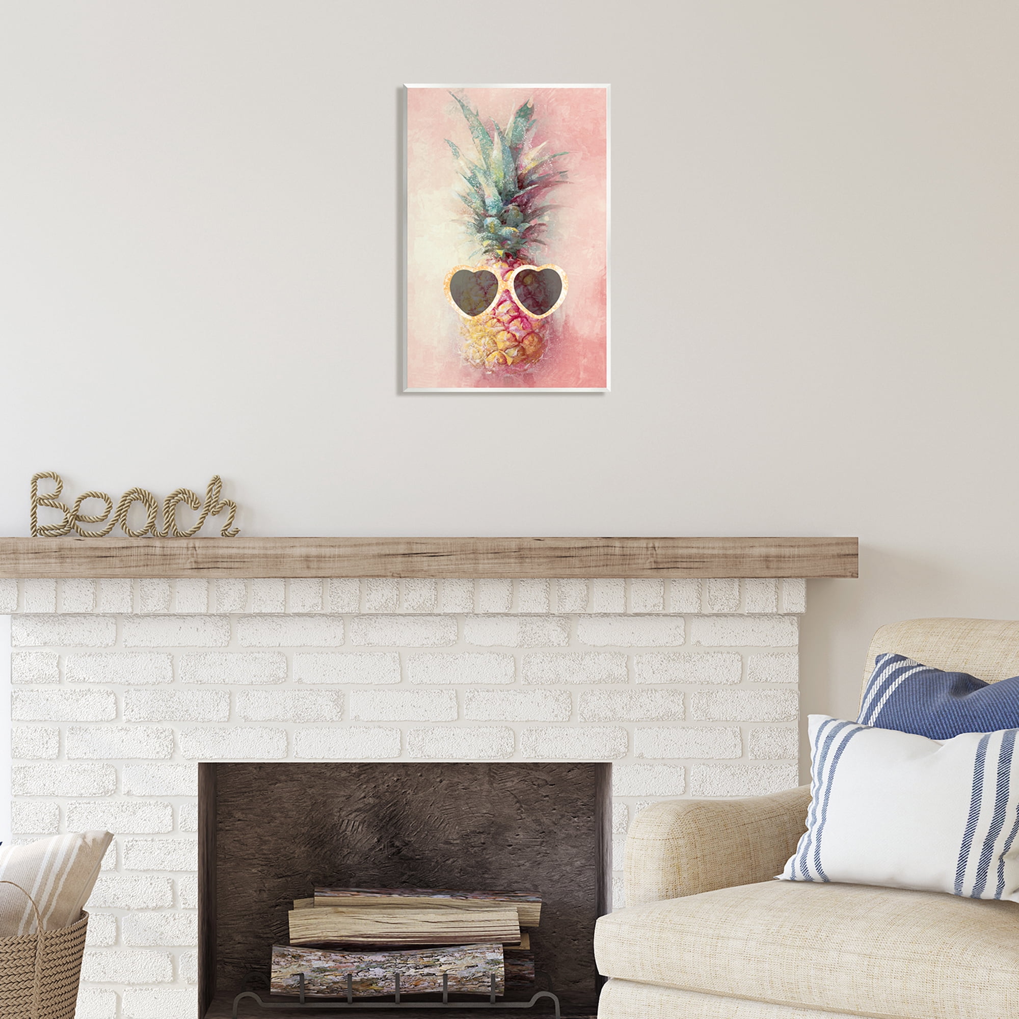Stupell Industries Glam Pineapple & Sunglasses Food & Beverage Painting Unframed Art Print Wall Art, 13 x 19