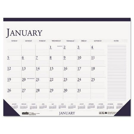 - House of Doolittle Recycled Two-Color Monthly Desk Pad Calendar w/Large Notes Section, 22x17, 2017