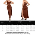 thumbnail image 2 of Vestido De Color Sólido Vestido largo hasta el tobillo para mujer Vestido sin espalda con abertura alta Sexy para citas de fiesta nocturna Kuymtek Marrón L para Mujer, 2 of 6