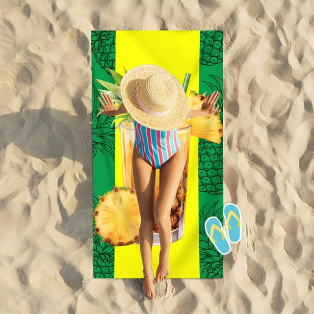 Serviette de Plage en Microfibre Super Anti-Sable Couverture de Plage Multi-Usage pour Voyage Piscine Camping