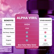 Alpha Viril Advanced Formula Pills All Natural Vitamin Supplement AlphaViril 120 Capsules