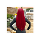 thumbnail image 2 of Peluca Roja Larga Flequillo Lacio Para Mujer Dama Cosplay, 2 of 3