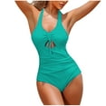 thumbnail image 2 of Wancir Fashion Women Summer Solid Color with Chest Cushion and No Steel Support Sexy Backless Strap Bikini Swimsuit Swim Tops Women for Beach/Pool, 2 of 5