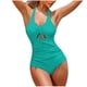 thumbnail image 1 of Bikini de Corte Alto de Mujer de Color Sólido con Cojín de Pecho, Correa sin Espalda Sexy sin Soporte de Acero, 1 of 5