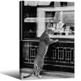 thumbnail image 1 of Póster VERENIX de guepardo blanco y negro, 40 x 60 cm, enmarcado, 1 of 7