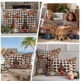 thumbnail image 5 of Thanksgiving Gnomes Outdoor Waterproof Pillow Covers, Fallen Maple Leaf Pumpkin Black Plaid Decorative Square Throw Pillowcase Sofa Cushion Sham for Patio/Couch/Chair, 18"x18" 2 Pack, 5 of 8