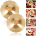 thumbnail image 2 of 2 Pairs Finger Cymbals Belly Dance Finger Cymbals with Wooden Handles Percussion Musical Instrument for Dancer Party, 2 of 9