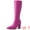 Hot Pink, variant on Unique Bargains Women's Boot Pointed Toe Side Zip Chunky Heels Knee High Boots Green 10