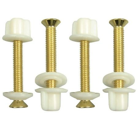 Hinge Bolt - 4 X Brass Toilet Seat Hinge Bolts Nuts Standard Replacement 5/16