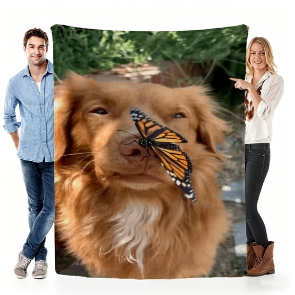 Personalized Photo Throw Blanket, Custom Pet Memorial Gift for Dog Lovers, Cozy Lightweight Blanket for Sofa Bed Couch Daily Use 30x40in(size: very small)