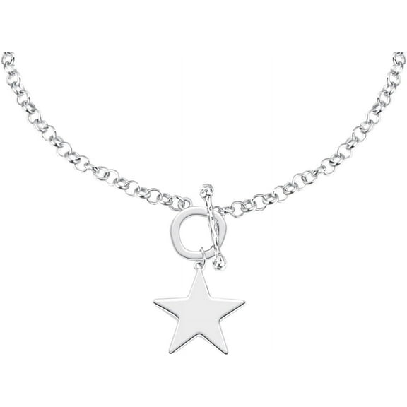 Chunky Statement Star T Bar Chain Necklace Toggle Chain Choker Star Pendant Necklace Gift for Woman Man