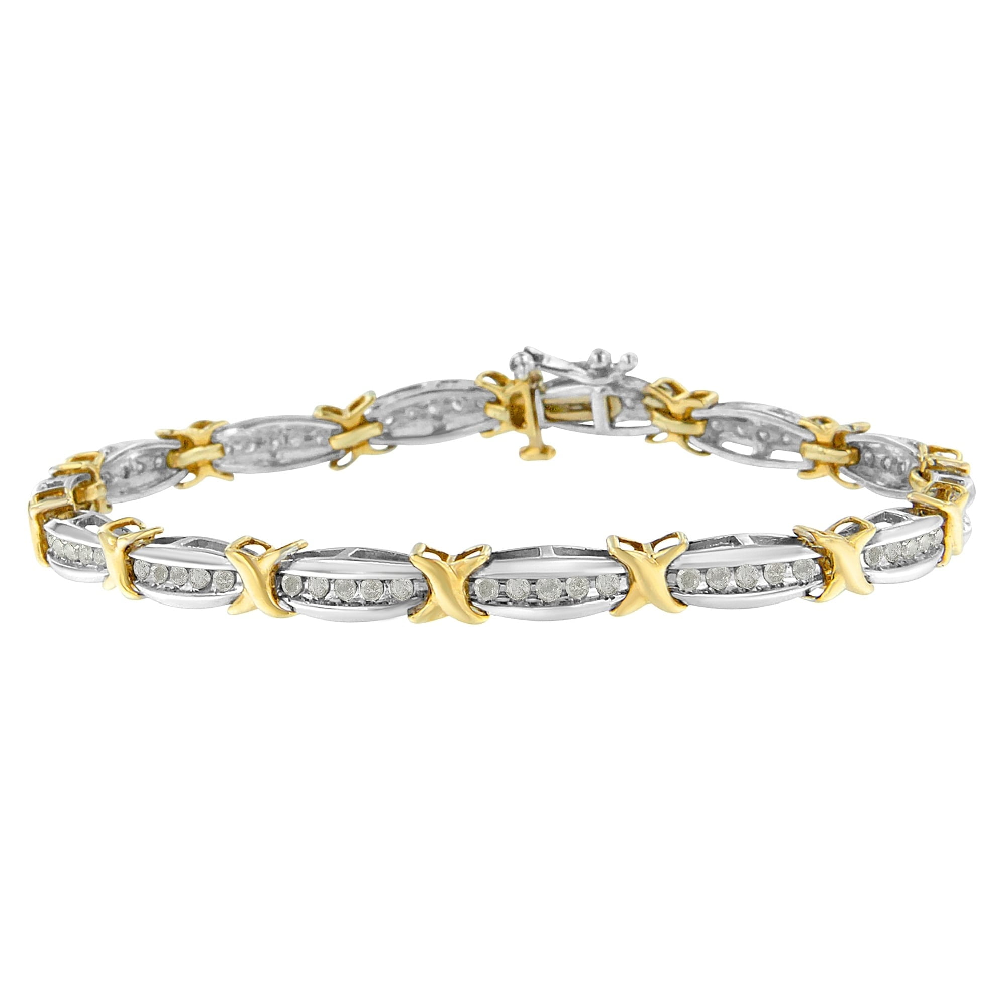 8.25 inches IJ| SI 0.27 cttw Round-Cut-Diamond 18K Yellow Gold bangle-bracelets Size