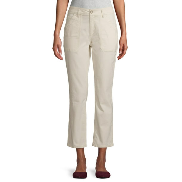 Time and Tru - Time and Tru Women's Utility Slim Straight Leg Pants ...