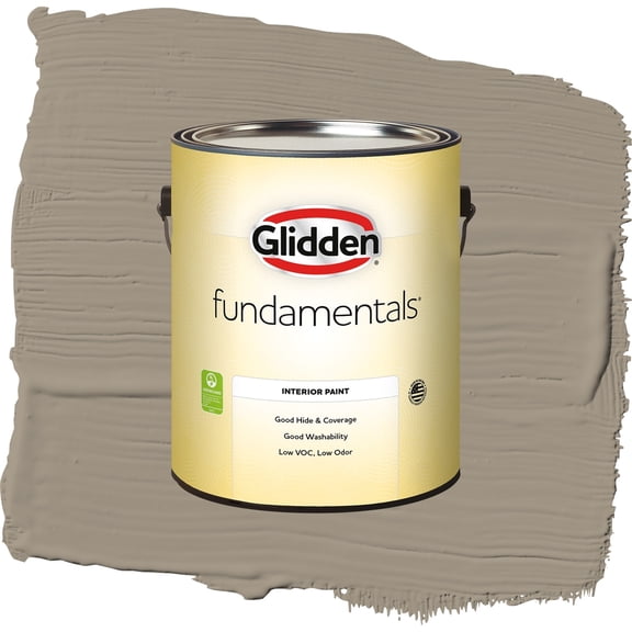 Glidden Fundamentals Stone Gray Flat Interior Paint and Primer, 1 Gallon