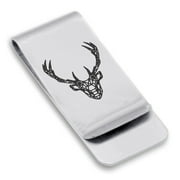 Stainless Steel Geometric Polygon Deer Animal Classic Slim Money Clip Credit Card Holder