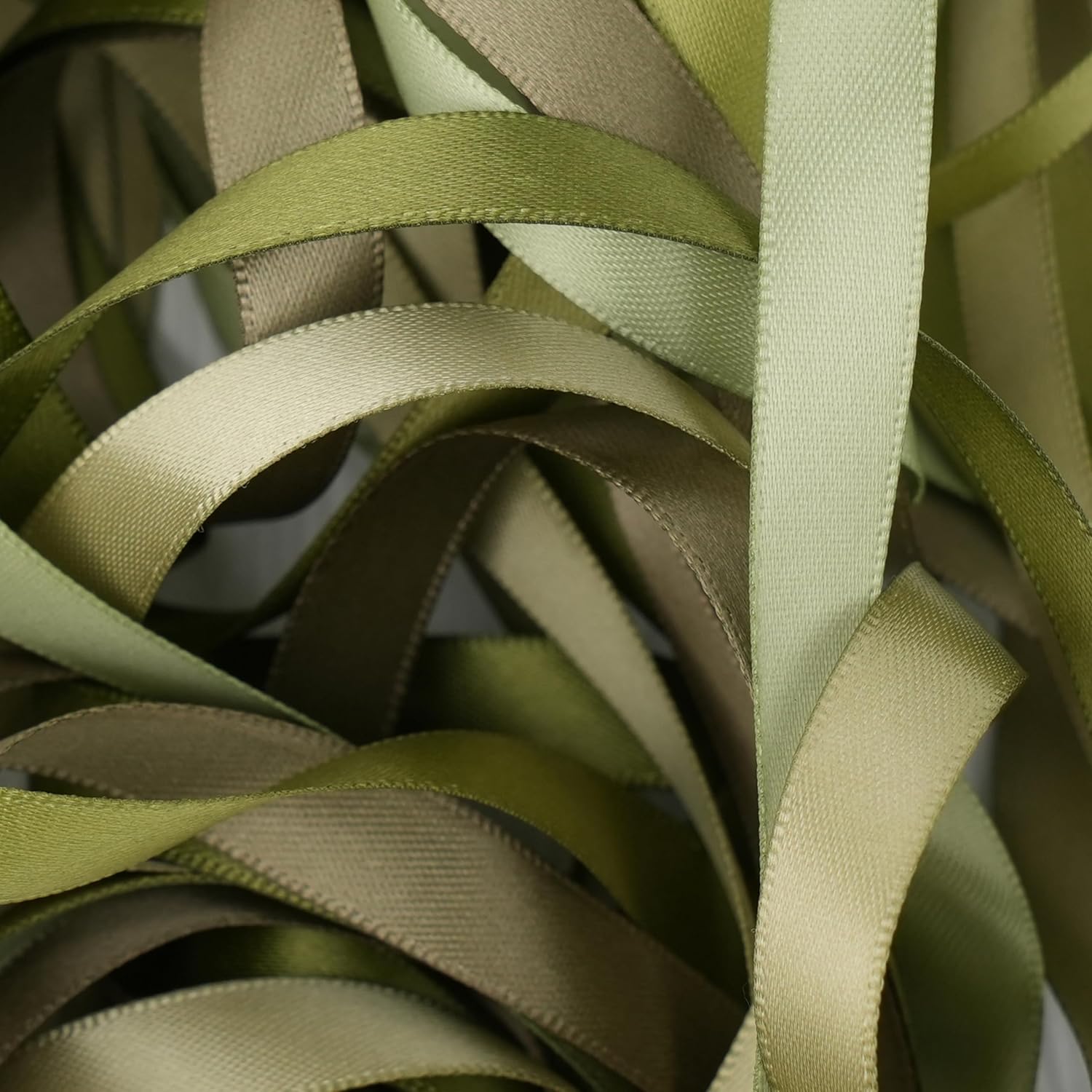 Sage Green Satin Ribbon - 3/8 Inch, Moss Green, 5 Rolls, 50 Yards - Perfect for Wedding, Baby Shower, Gift Wrapping, Hair Corsages & Crafts