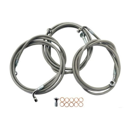 Ape Hanger Kits - LA Choppers LA-8050B19 Stainless Steel Brake Line Kit - 18-20in. Ape Hangers