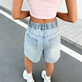 thumbnail image 7 of Cethrio Girls Denim Shorts, Elastic Waist Fashion Summer Gifts Kids Jean Shorts with Pockets Blue Size 13-14 T, 7 of 7