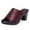 20#Wine, variant on Women Open Square Toe Single Band Upper High Unit Block Heel Slide In Sandal
