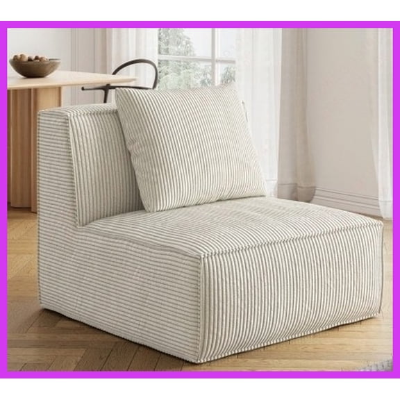 Belfin Modern Chenille Modular Sectional Sofa - Convertible Floor Sofa Bed for Living Room & Bedroom, Beige