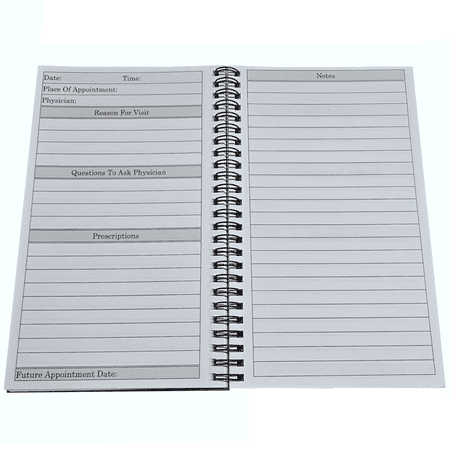 Compact 5" x 8.5" Doctor Visit Logbook - Wide Ruled Doctor Visit Planner, Journal, Notebook - Durable Wide Bound Design for Organized Medical Appointments