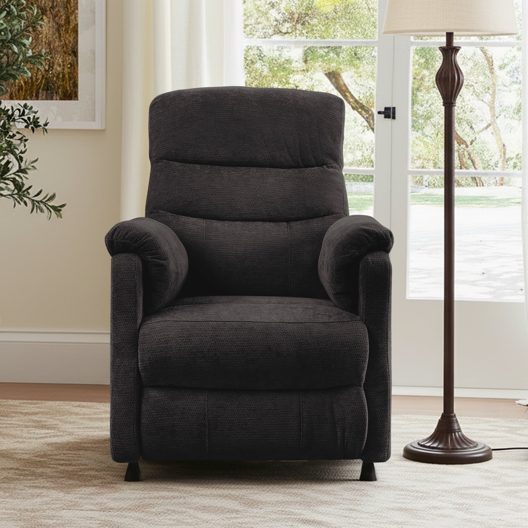 Miniyam Power Theater Chair in Black, 7-Zone Support, Full Steel Frame & 350Lbs Capacity for Home Theater