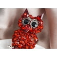 thumbnail image 4 of Wopmens Red Big Eye Rhinestone Ruby Devil Owl Perch Bird Adjustable Ring, 4 of 6