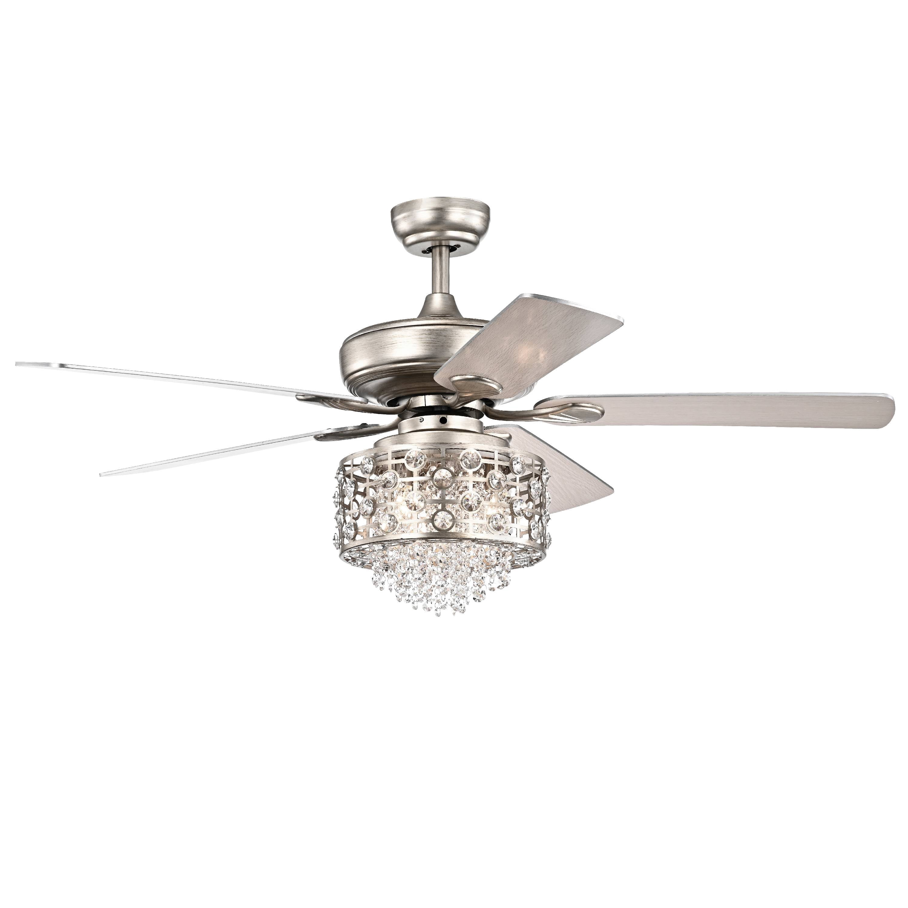 Toten 3 Light Aged Silver Fandelier Ceiling Fan