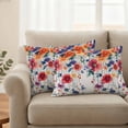 thumbnail image 2 of Retro Flowers Outdoor Waterproof Pillow Covers, Boho Modern Watercolor Floral Botanical Decorative Rectangle Throw Pillowcase Sofa Cushion Sham for Patio/Couch/Chair, 20"x12" 2 Pack, 2 of 8