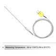 thumbnail image 3 of K Type Thermocouple with Plug, Meter Temperature Sensor Probe -40 to 1100°C(-40 to 2012°F) Stainless Steel, 2.5x150mm 6.6ft Wire, 3 of 7