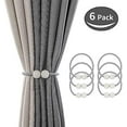 thumbnail image 1 of Lot de 6 Embrasses Magnétiques pour Rideaux, Embrasses de Tenture pour Rideaux, Draperies, Déco de Salon et Bureau, Accessoires de Rideaux, Aucun Outil Requis (Gris), 1 of 7