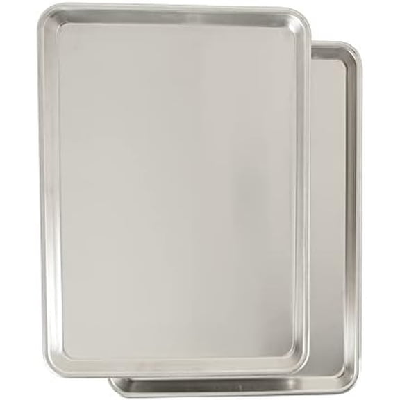 Naturals Half Sheet - USA Made Aluminum Commercial Quality Sheet Pan for Baking or Roasting, Encapsulated Galvanized Steel Rim Prevents Warping, 2-Pack