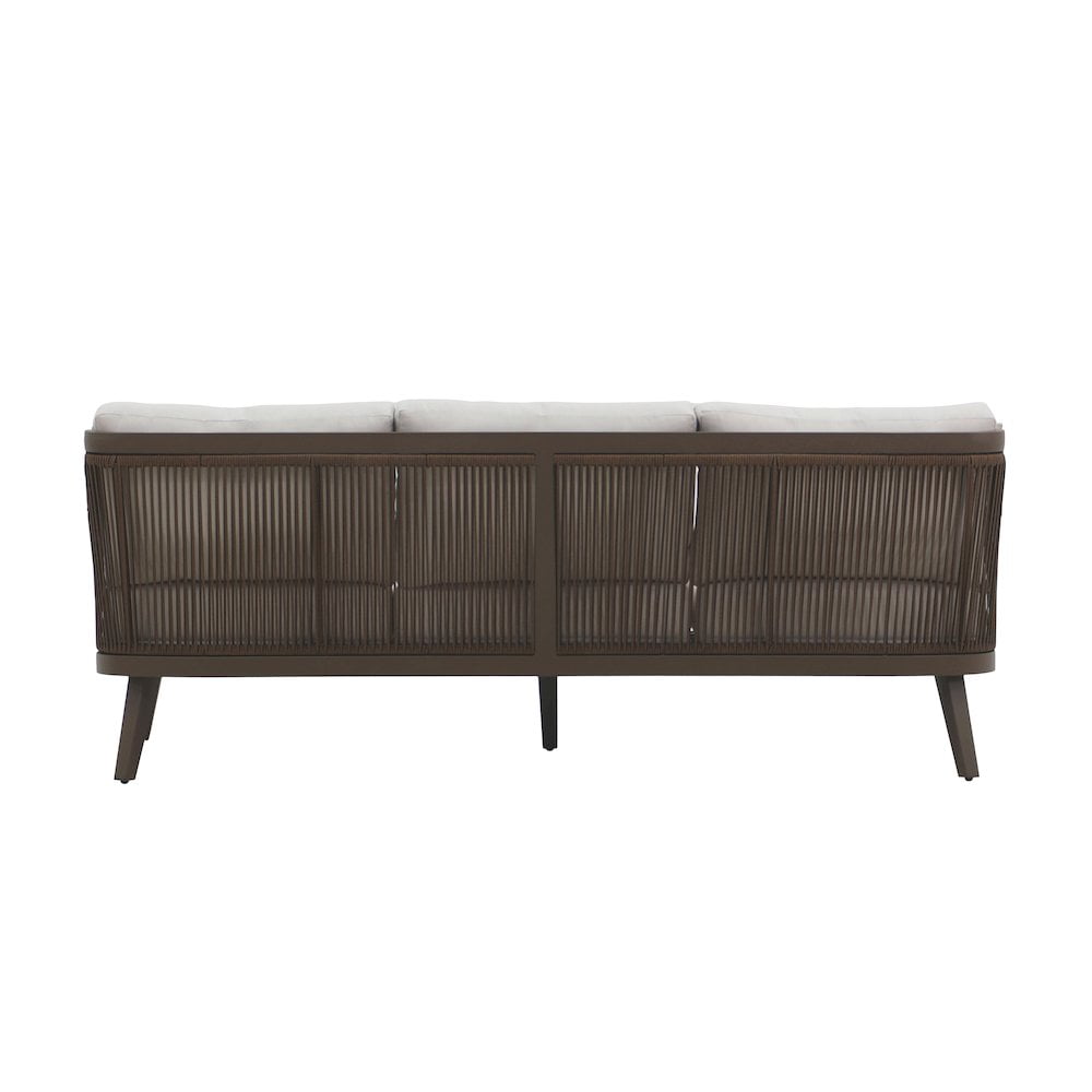 New Classic Furniture Genova 2-Piece Metal & Wicker Patio Set in Brown/Gray