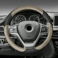 thumbnail image 2 of FH Group Perforated Genuine Leather Steering Wheel Cover Fits 14.5 - Beige/Black, 2 of 4