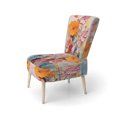 thumbnail image 3 of Designart « composition Kaleidoscope II » Fauteuil d'Appoint Rembourré Abstrait Orange - Fauteuil Moderne pour Chambre, 3 of 7