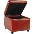 thumbnail image 2 of SAFAVIEH Jonathan Modern Glam Single Upholstered Flip Top Ottoman, Red, 2 of 2