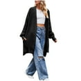 thumbnail image 4 of AherBiu Cardigan Sweaters for Women Ribble Knitted Mid-Long Split Fall Winter Women's Clothes, 4 of 6