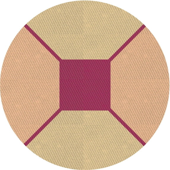 Ahgly Company Indoor Square Patterned Shocking Orange Area Rugs, 3' Square