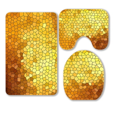 ECZJNT Rose Gold Glitter Bokeh 3 Piece Bathroom Rugs Set Bath Rug ...
