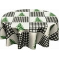 thumbnail image 1 of Winter Tablecloth Round 60 Inch - Xmas Buffalo Plaid Table Cloth Forest Gingham Table Cover for Farmhouse Holiday Kitchen Dining Party, 1 of 7