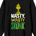 thumbnail image 2 of The Grinch Nasty Wasty Skunk Adult Black Crew Neck Long Sleeve Sweatshirt-Large, 2 of 7