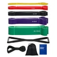 thumbnail image 1 of 5 Packs Pull Up Assist Bands Set Resistance Loop Bands Powerlifting Exercise Stretch Bands with Door Anchor and Handles, 1 of 8