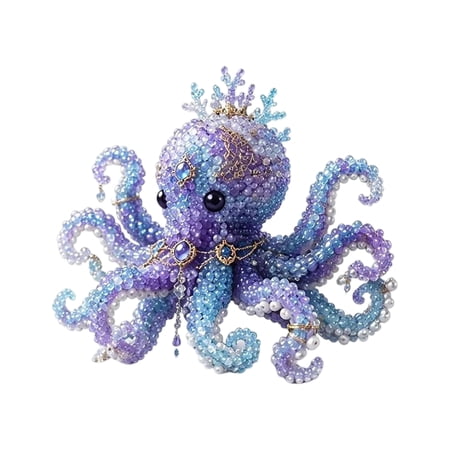 Ocean Legend Animal Beaded DIY Kit 3D Marine Theme Model Building Set with Beads Instructions for Interactive Handmade Desktop Decor Gift